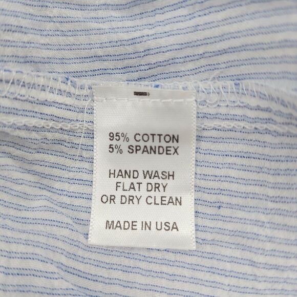 Felicite Maxi Shirtdress Womens 2 Blue Seersucker Stripe Cotton Blend Soft Gauze - Picture 8 of 12